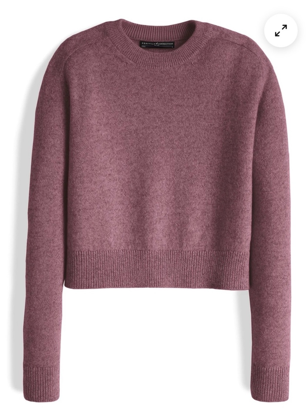 Peruvian Connection Luxe Royal Alpaca Wool Crewneck Sweater, Dusty Plum, XS